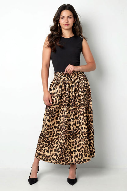 Langer Rock mit Leopardenmuster