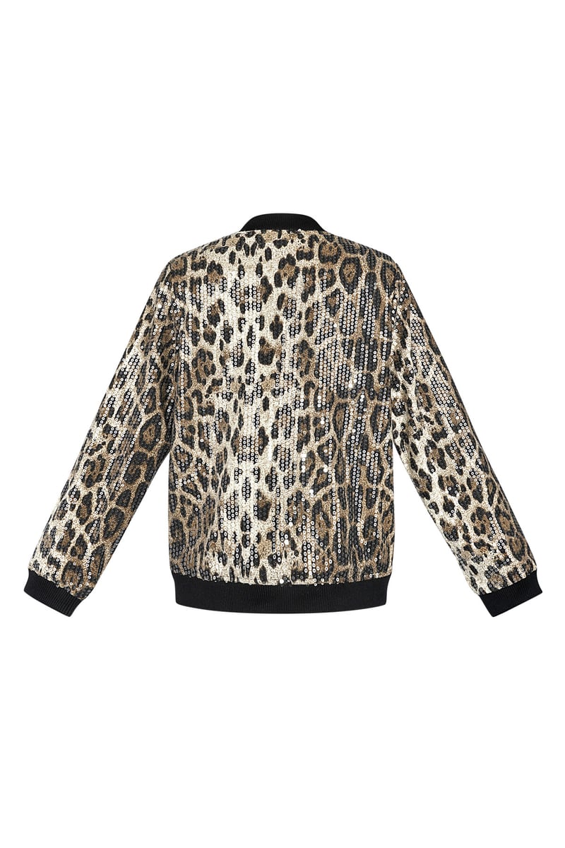 Glitzer-Jacke mit Leopardenmuster