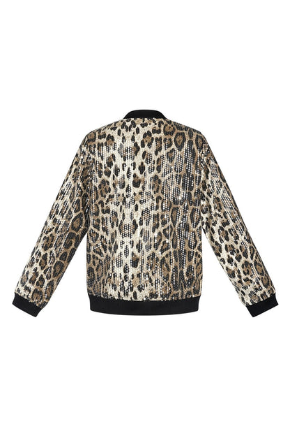 Glitzer-Jacke mit Leopardenmuster