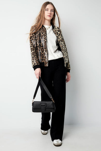 Glitzer-Jacke mit Leopardenmuster
