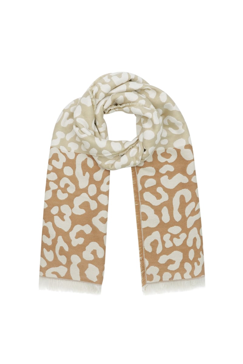 Winter Schal mit Leopardenmuster in Beige